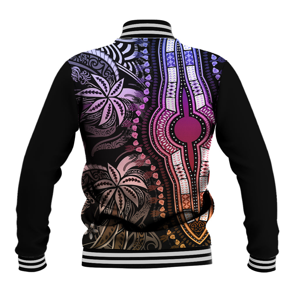 Polynesia Dashiki Baseball Jacket Polynesia and Africa Traditional Special Together Pastel LT9 - Wonder Print Shop
