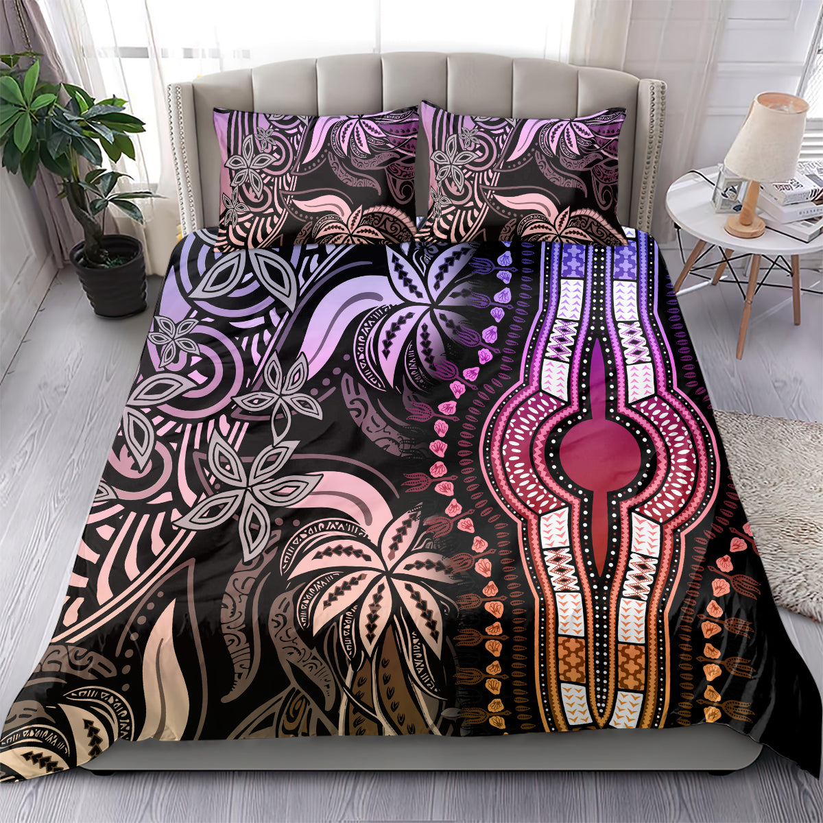 Polynesia Dashiki Bedding Set Polynesia and Africa Traditional Special Together Pastel LT9 - Wonder Print Shop
