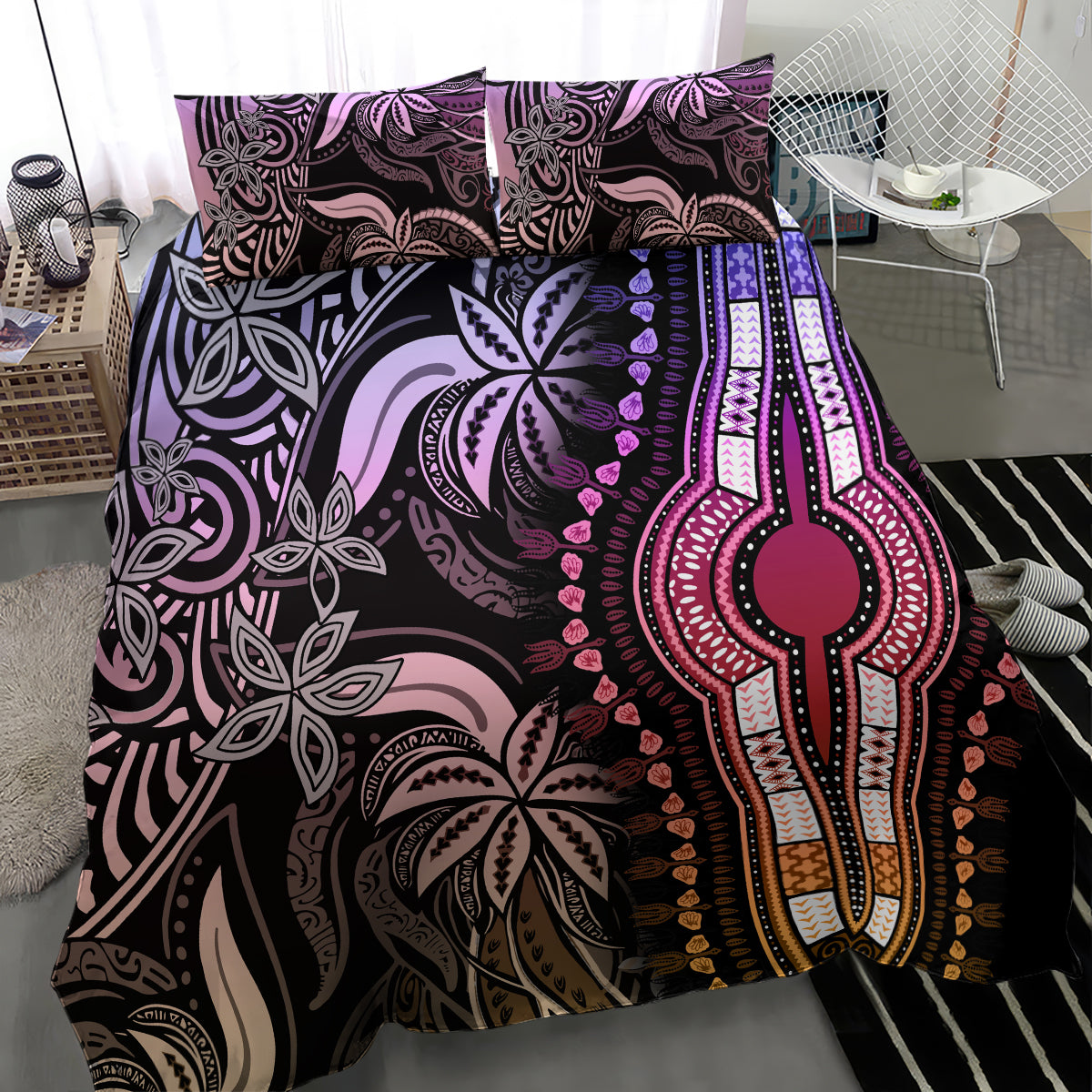 Polynesia Dashiki Bedding Set Polynesia and Africa Traditional Special Together Pastel LT9 - Wonder Print Shop