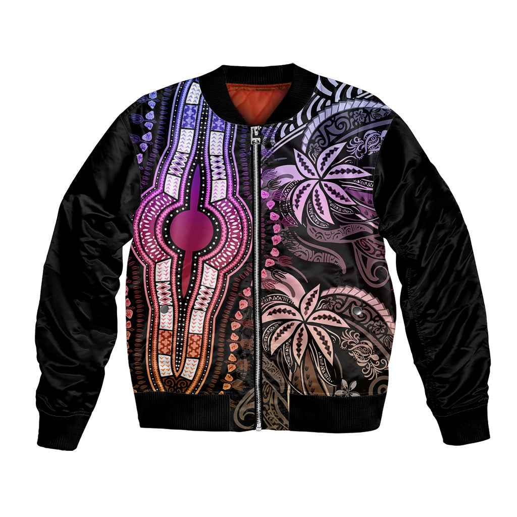 Polynesia Dashiki Bomber Jacket Polynesia and Africa Traditional Special Together Pastel LT9 - Wonder Print Shop
