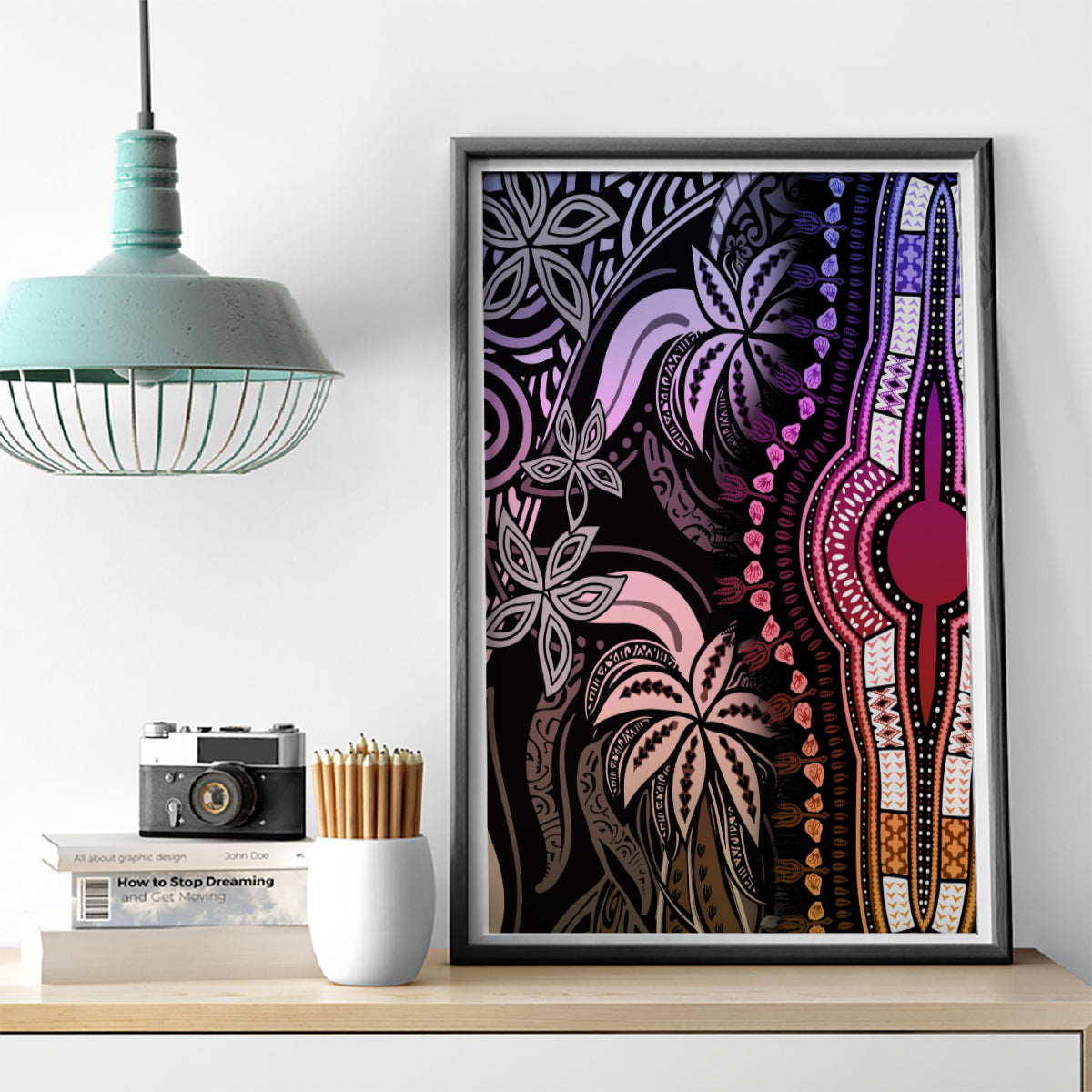 Polynesia Dashiki Canvas Wall Art Polynesia and Africa Traditional Special Together Pastel LT9 - Wonder Print Shop