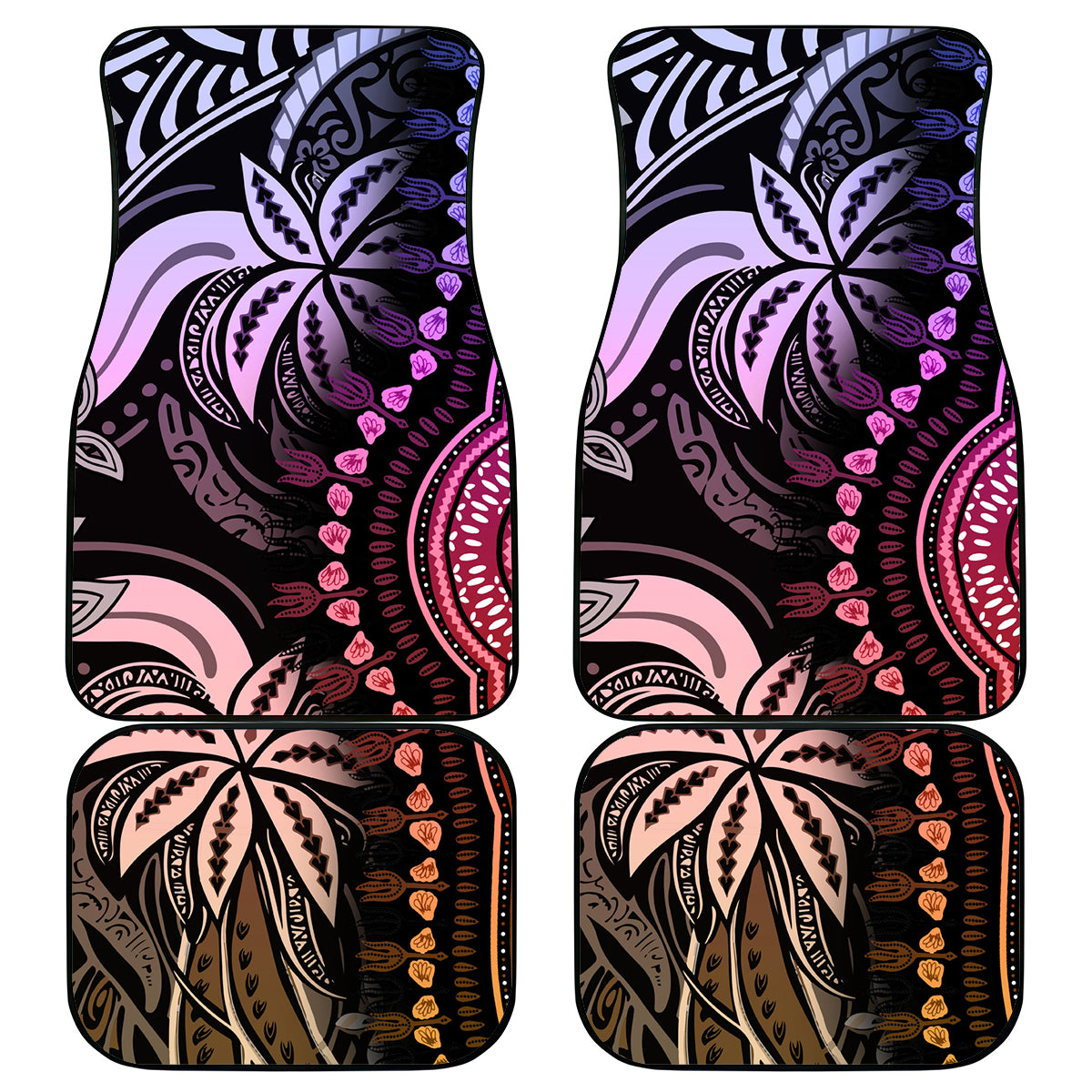 Polynesia Dashiki Car Mats Polynesia and Africa Traditional Special Together Pastel LT9 - Wonder Print Shop