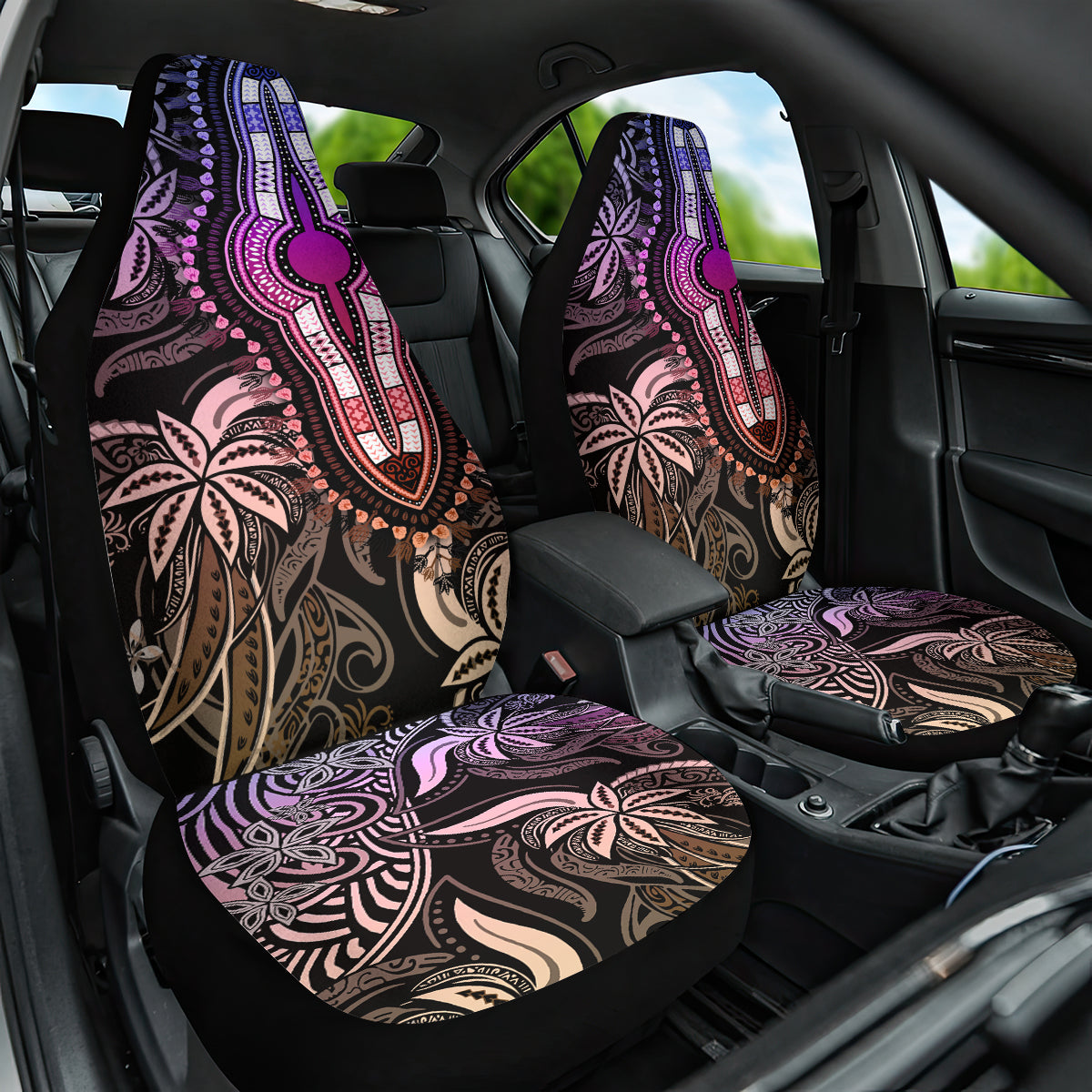 Polynesia Dashiki Car Seat Cover Polynesia and Africa Traditional Special Together Pastel LT9 - Wonder Print Shop