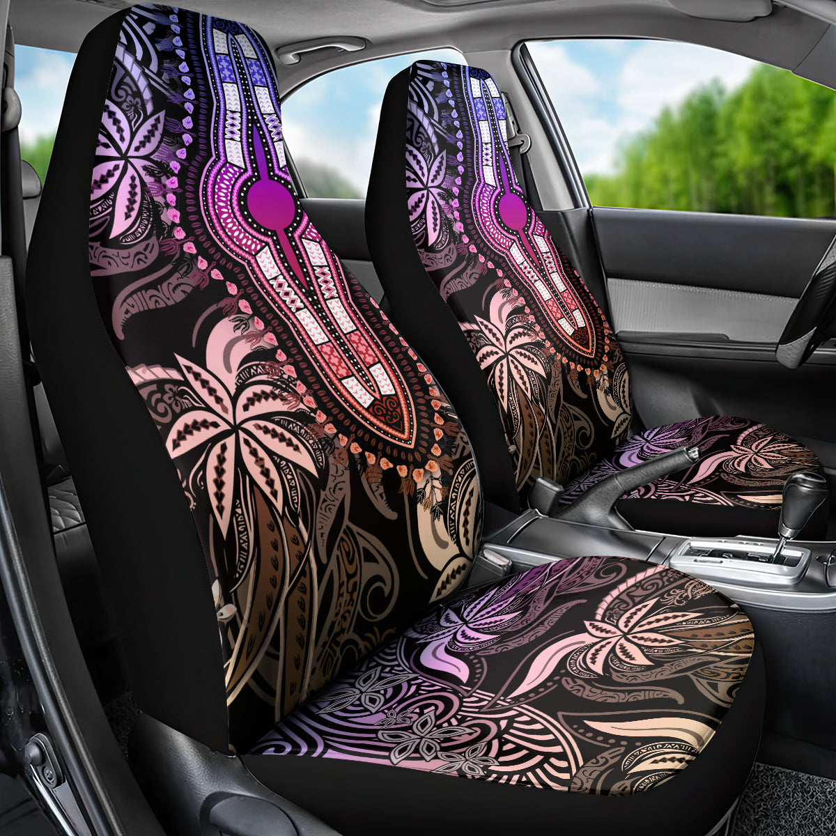 Polynesia Dashiki Car Seat Cover Polynesia and Africa Traditional Special Together Pastel LT9 - Wonder Print Shop