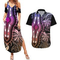 Polynesia Dashiki Couples Matching Summer Maxi Dress and Hawaiian Shirt Polynesia and Africa Traditional Special Together Pastel LT9 - Wonder Print Shop