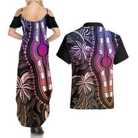 Polynesia Dashiki Couples Matching Summer Maxi Dress and Hawaiian Shirt Polynesia and Africa Traditional Special Together Pastel LT9 - Wonder Print Shop