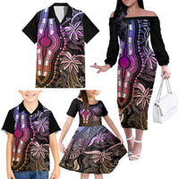 Polynesia Dashiki Family Matching Off Shoulder Long Sleeve Dress and Hawaiian Shirt Polynesia and Africa Traditional Special Together Pastel - Wonder Print Shop