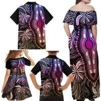 Polynesia Dashiki Family Matching Off Shoulder Maxi Dress and Hawaiian Shirt Polynesia and Africa Traditional Special Together Pastel LT9 - Wonder Print Shop