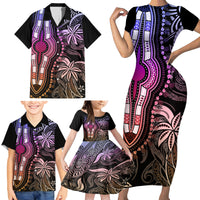 Polynesia Dashiki Family Matching Short Sleeve Bodycon Dress and Hawaiian Shirt Polynesia and Africa Traditional Special Together Pastel - Wonder Print Shop