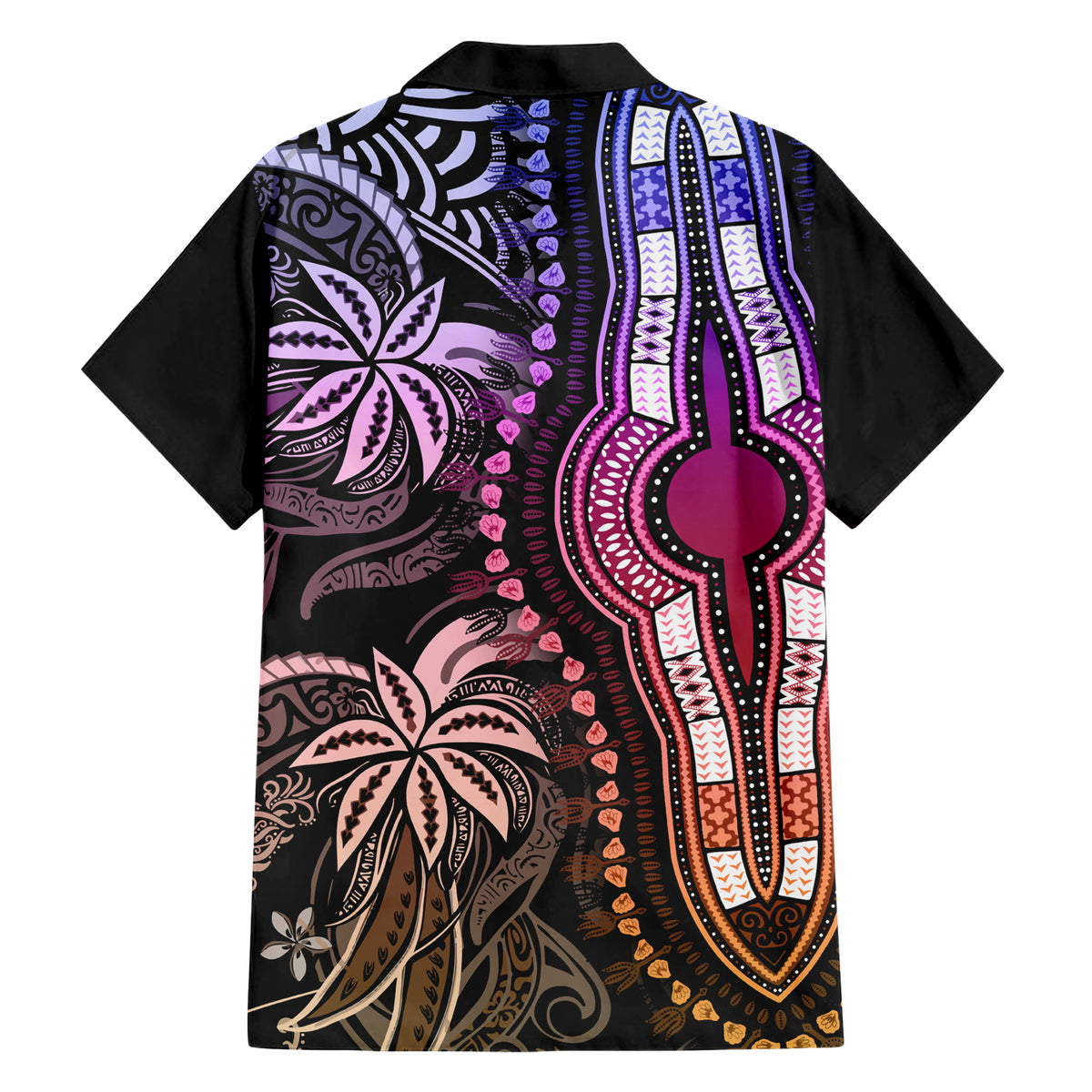 Polynesia Dashiki Family Matching Short Sleeve Bodycon Dress and Hawaiian Shirt Polynesia and Africa Traditional Special Together Pastel - Wonder Print Shop