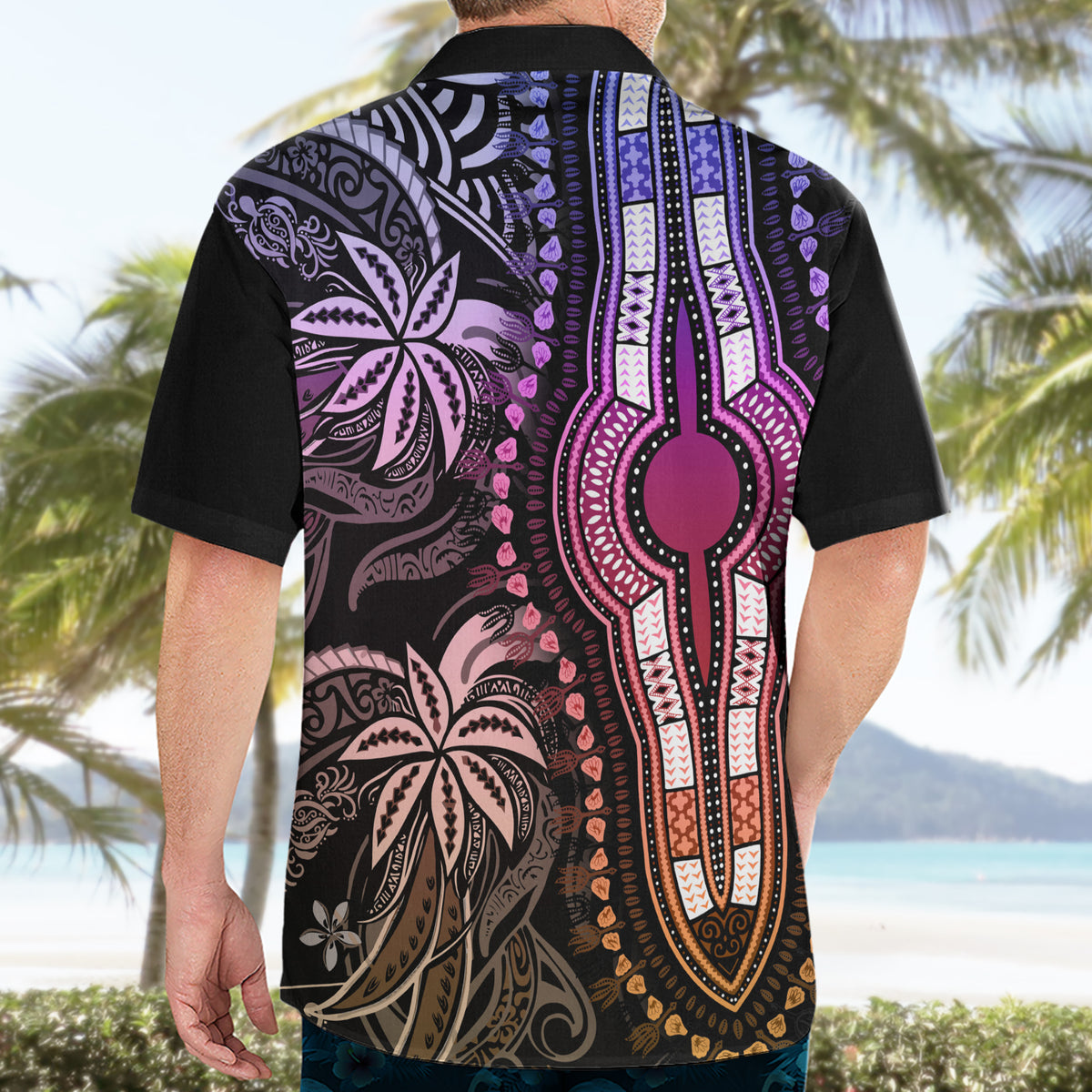 Polynesia Dashiki Hawaiian Shirt Polynesia and Africa Traditional Special Together Pastel - Wonder Print Shop