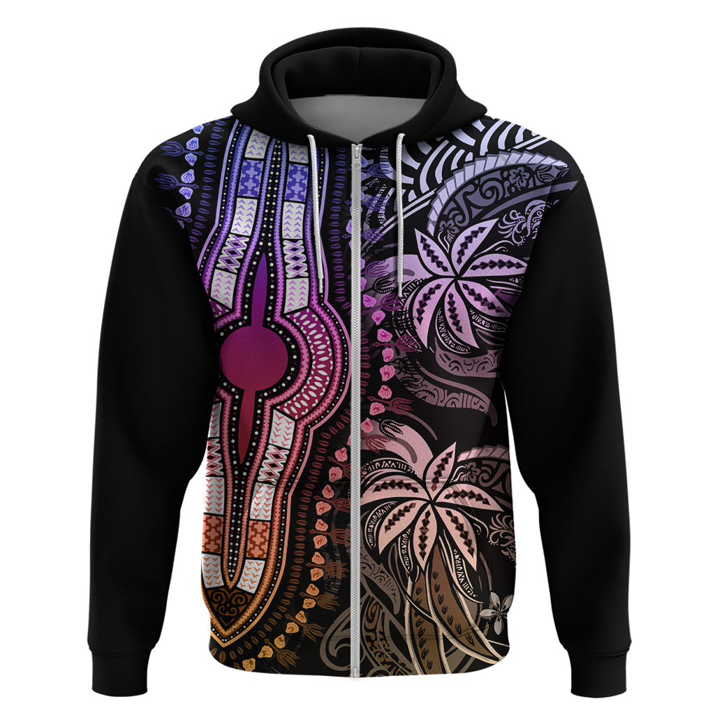 Polynesia Dashiki Hoodie Polynesia and Africa Traditional Special Together Pastel - Wonder Print Shop
