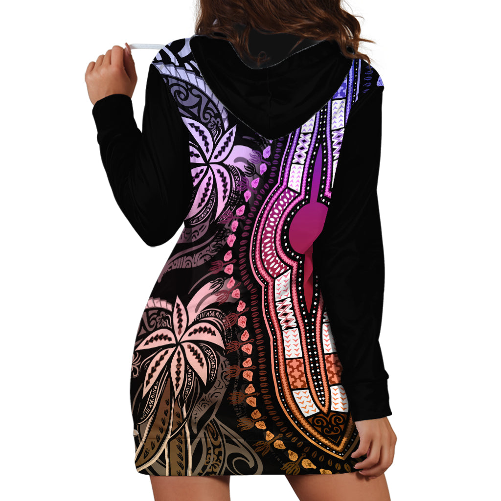 Polynesia Dashiki Hoodie Dress Polynesia and Africa Traditional Special Together Pastel - Wonder Print Shop