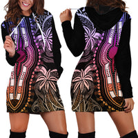 Polynesia Dashiki Hoodie Dress Polynesia and Africa Traditional Special Together Pastel - Wonder Print Shop
