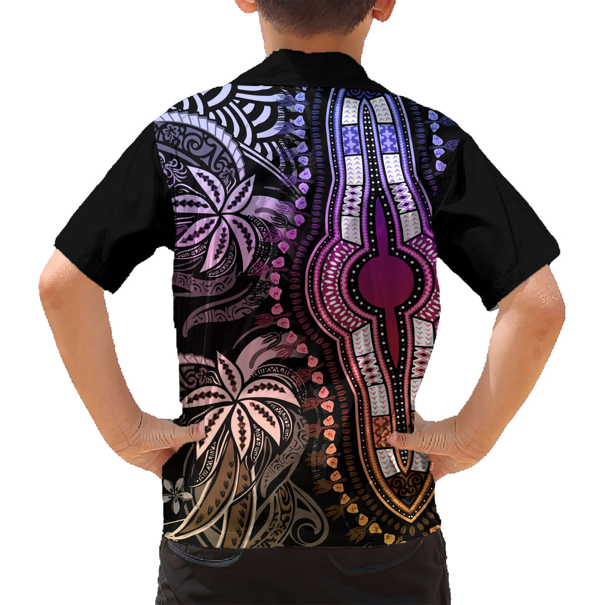 Polynesia Dashiki Kid Hawaiian Shirt Polynesia and Africa Traditional Special Together Pastel - Wonder Print Shop