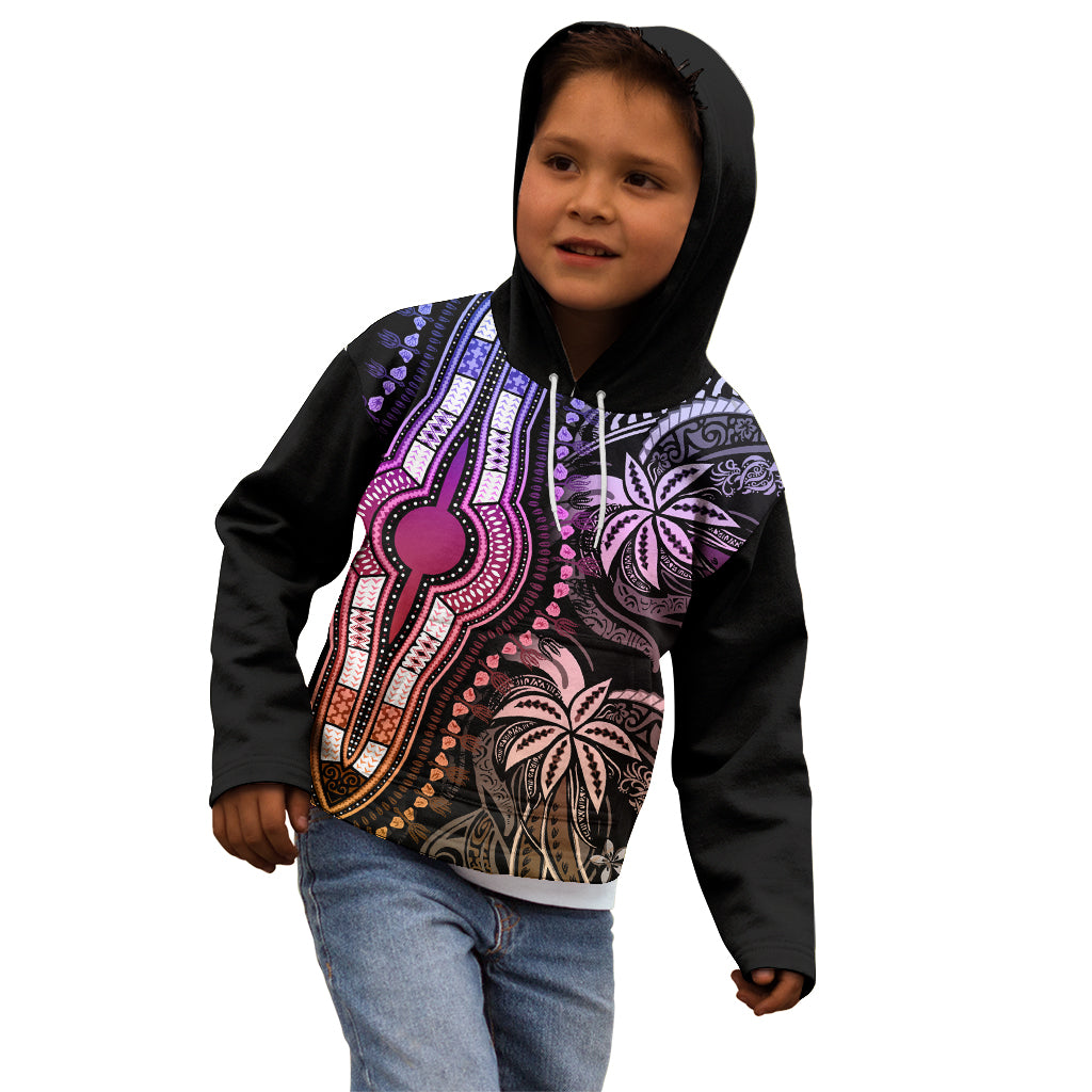 Polynesia Dashiki Kid Hoodie Polynesia and Africa Traditional Special Together Pastel - Wonder Print Shop