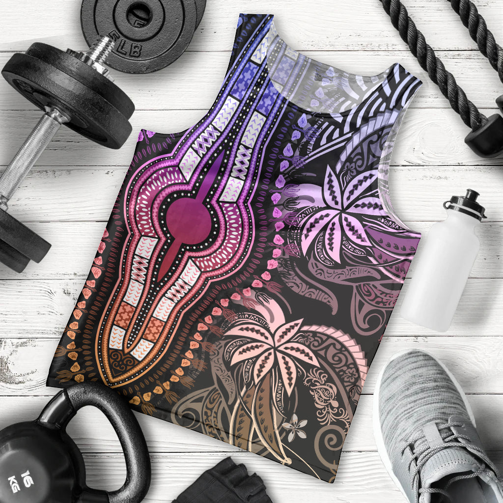 Polynesia Dashiki Men Tank Top Polynesia and Africa Traditional Special Together Pastel - Wonder Print Shop