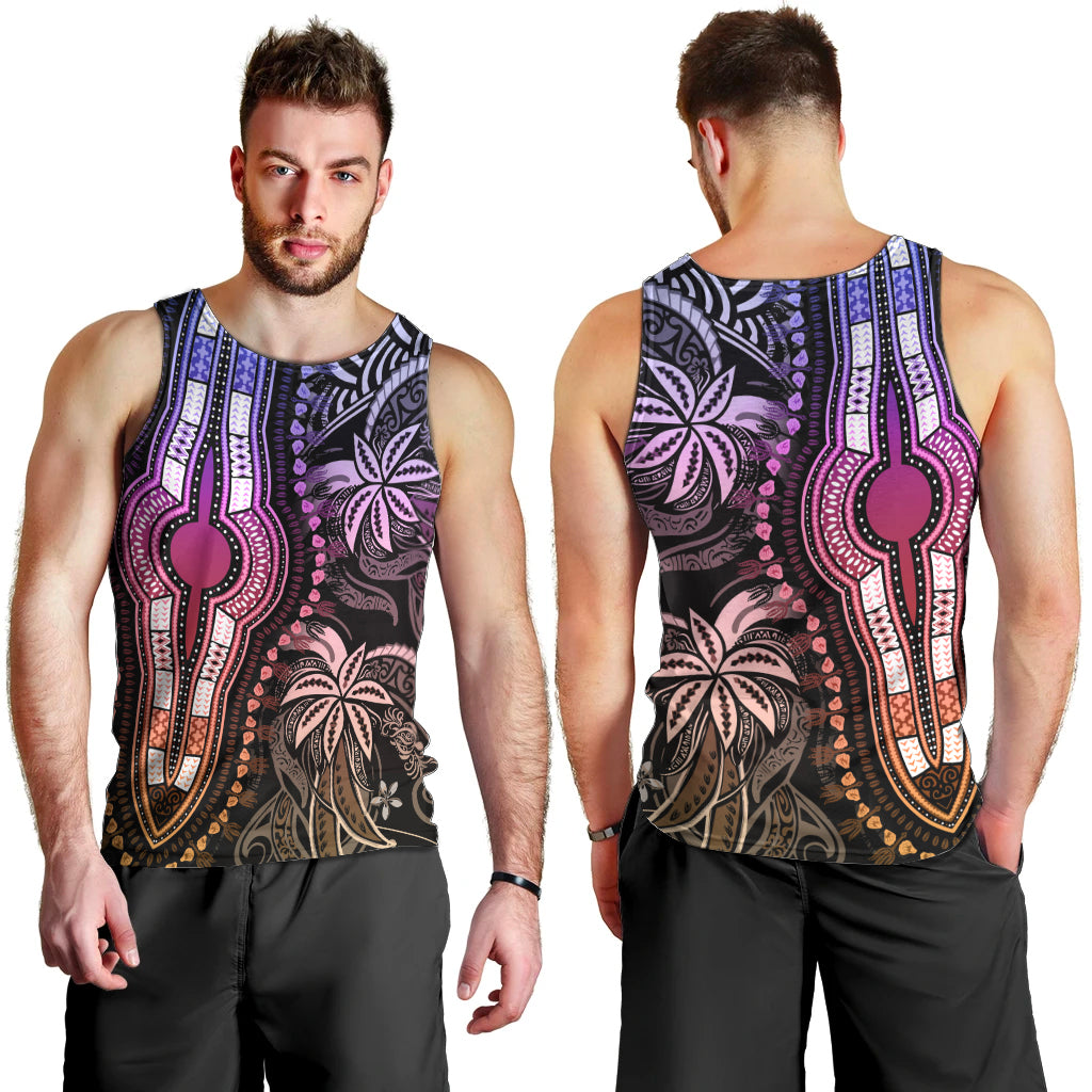 Polynesia Dashiki Men Tank Top Polynesia and Africa Traditional Special Together Pastel - Wonder Print Shop