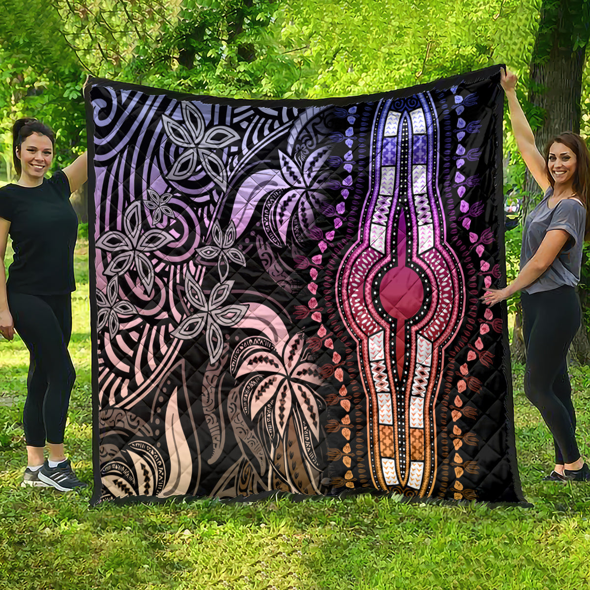 Polynesia Dashiki Quilt Polynesia and Africa Traditional Special Together Pastel - Wonder Print Shop