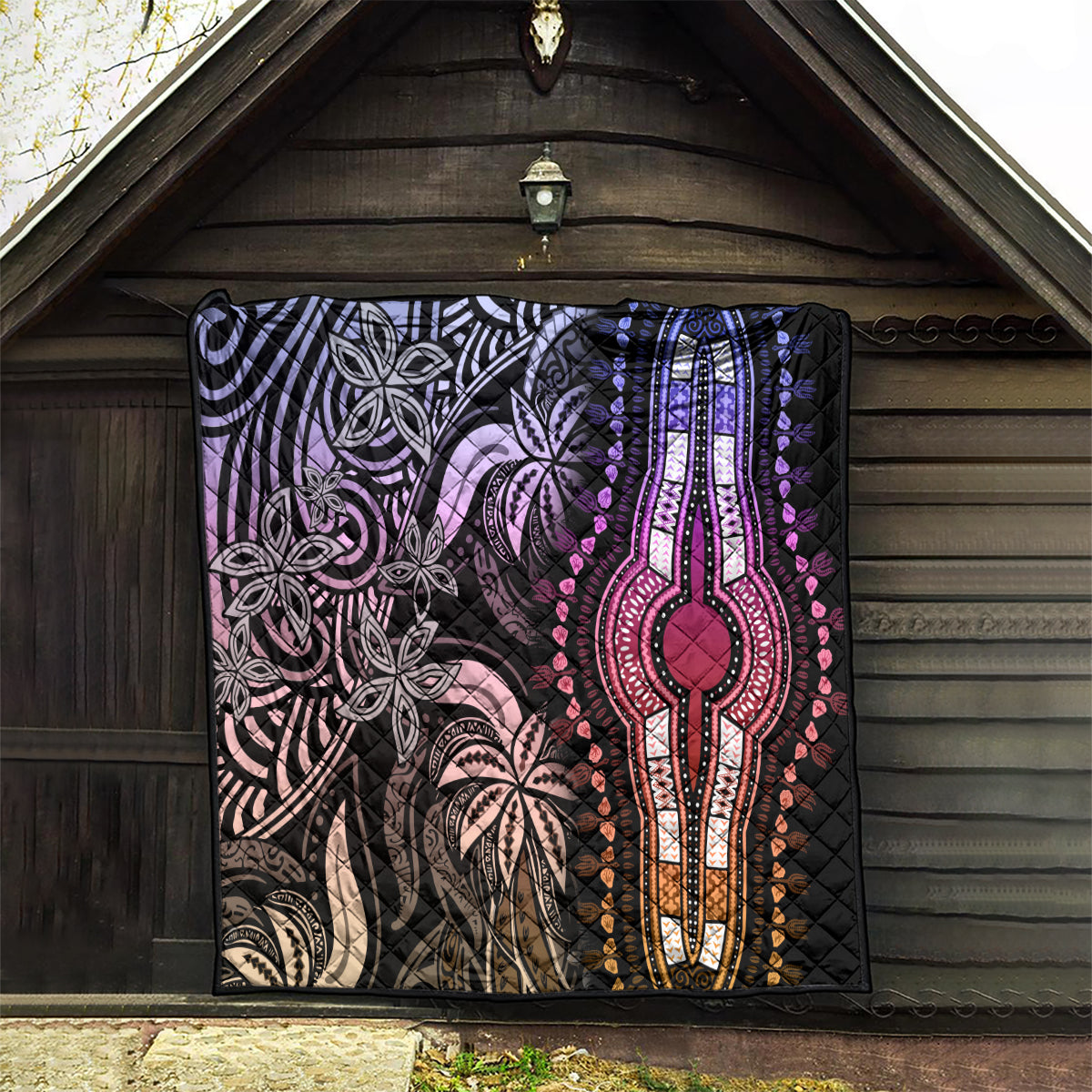 Polynesia Dashiki Quilt Polynesia and Africa Traditional Special Together Pastel - Wonder Print Shop