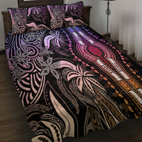 Polynesia Dashiki Quilt Bed Set Polynesia and Africa Traditional Special Together Pastel - Wonder Print Shop