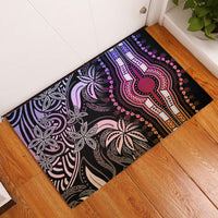 Polynesia Dashiki Rubber Doormat Polynesia and Africa Traditional Special Together Pastel - Wonder Print Shop