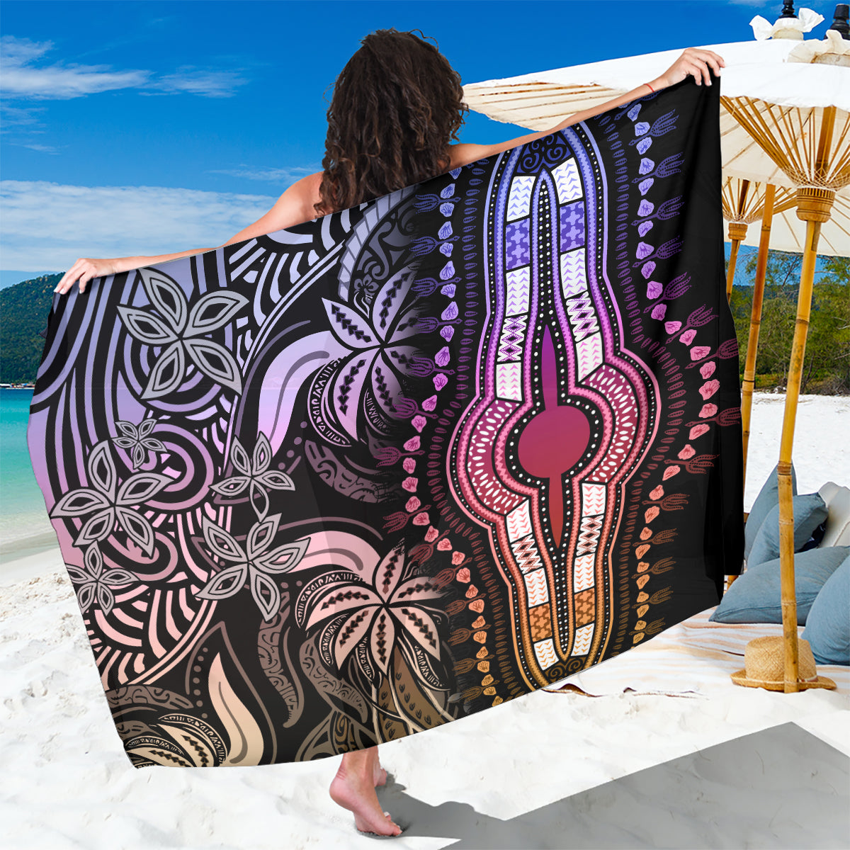 Polynesia Dashiki Sarong Polynesia and Africa Traditional Special Together Pastel - Wonder Print Shop