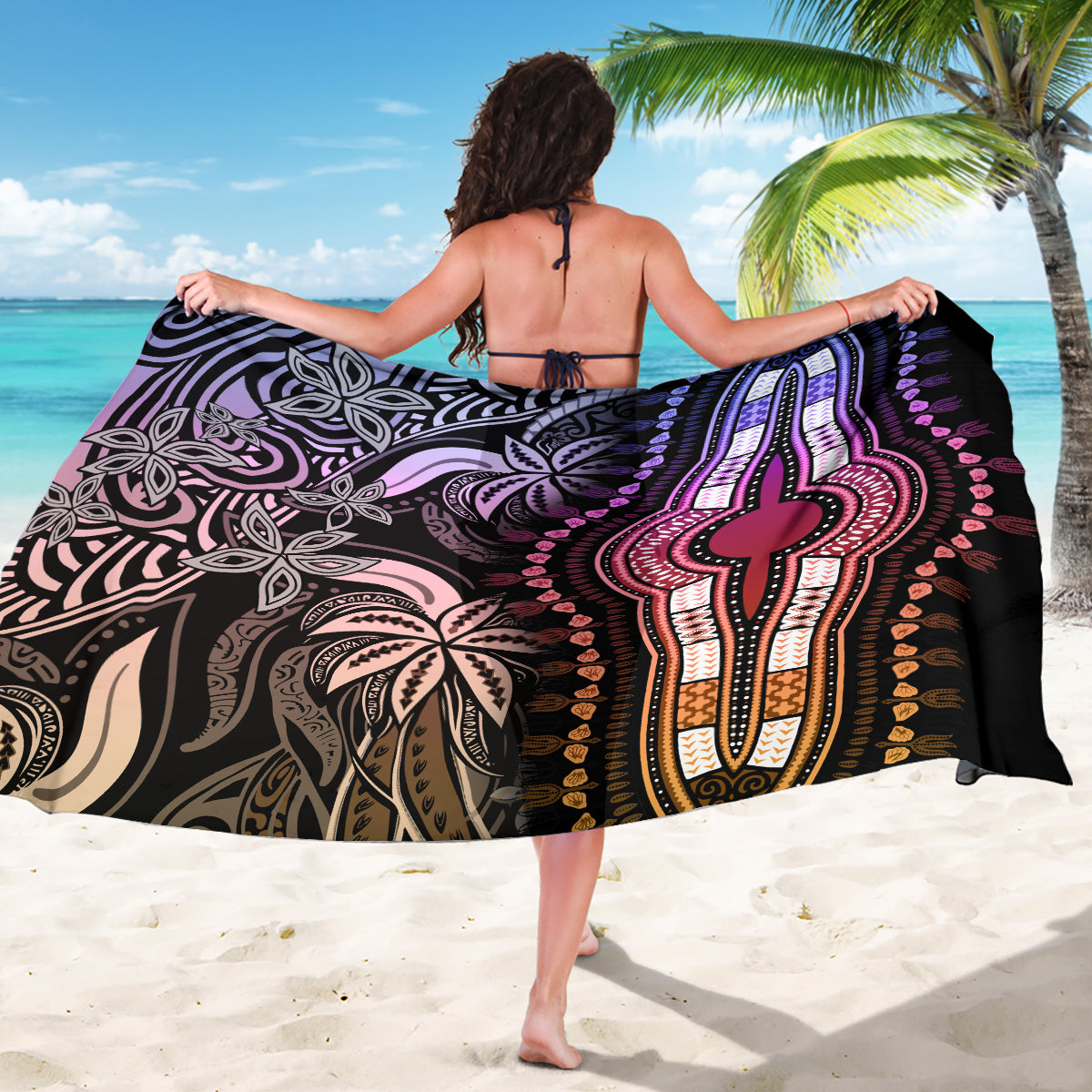 Polynesia Dashiki Sarong Polynesia and Africa Traditional Special Together Pastel - Wonder Print Shop