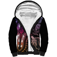 Polynesia Dashiki Sherpa Hoodie Polynesia and Africa Traditional Special Together Pastel - Wonder Print Shop