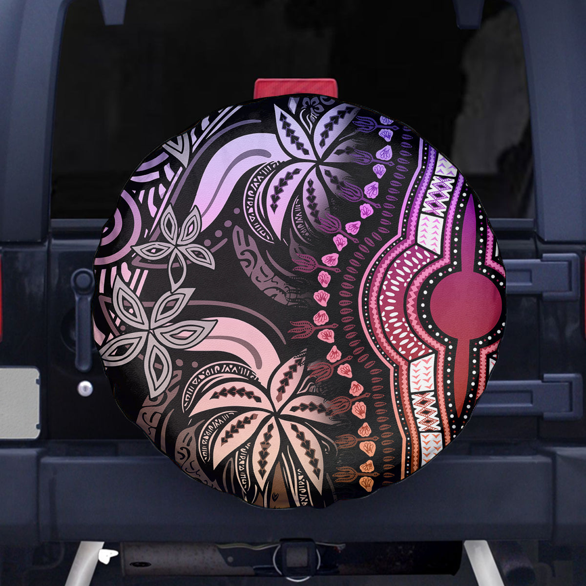 Polynesia Dashiki Spare Tire Cover Polynesia and Africa Traditional Special Together Pastel - Wonder Print Shop