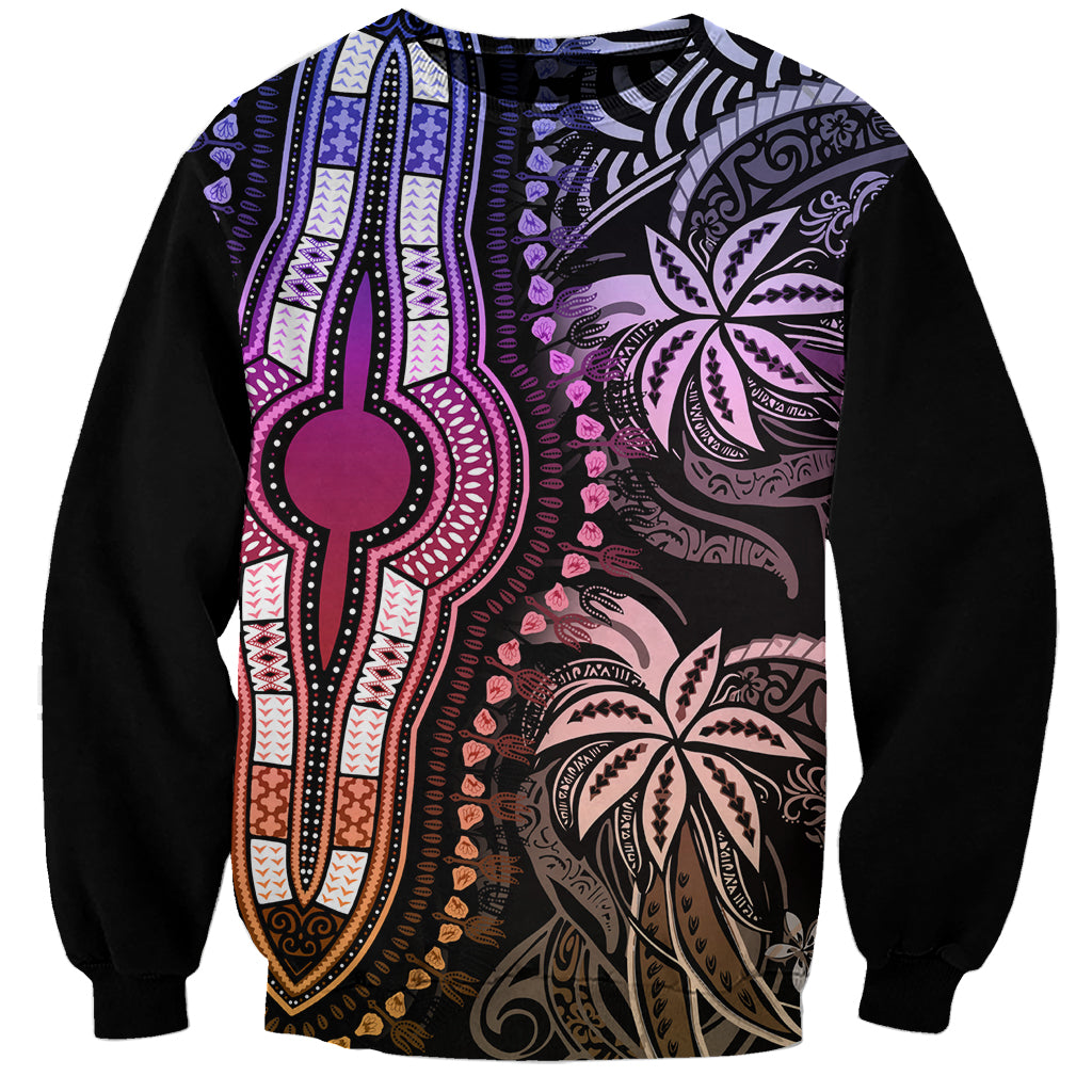 Polynesia Dashiki Sweatshirt Polynesia and Africa Traditional Special Together Pastel - Wonder Print Shop
