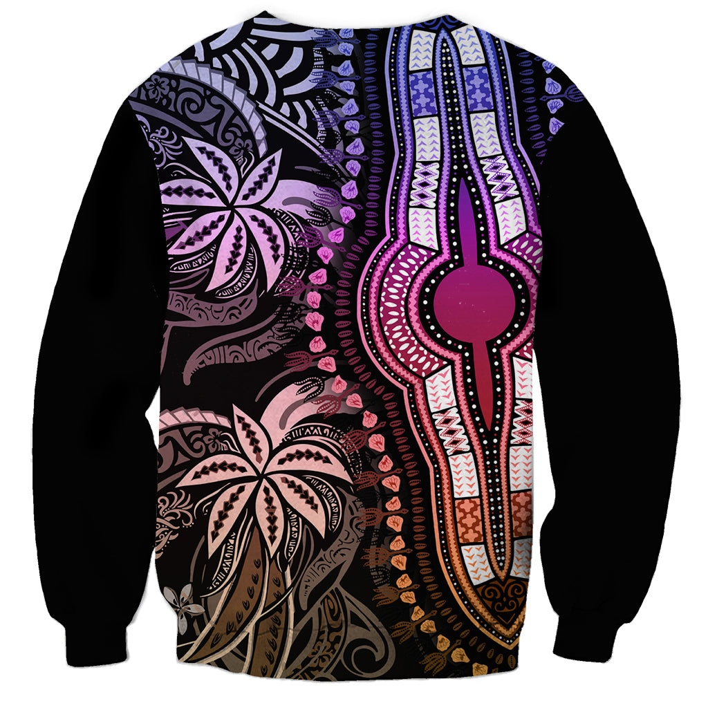 Polynesia Dashiki Sweatshirt Polynesia and Africa Traditional Special Together Pastel - Wonder Print Shop