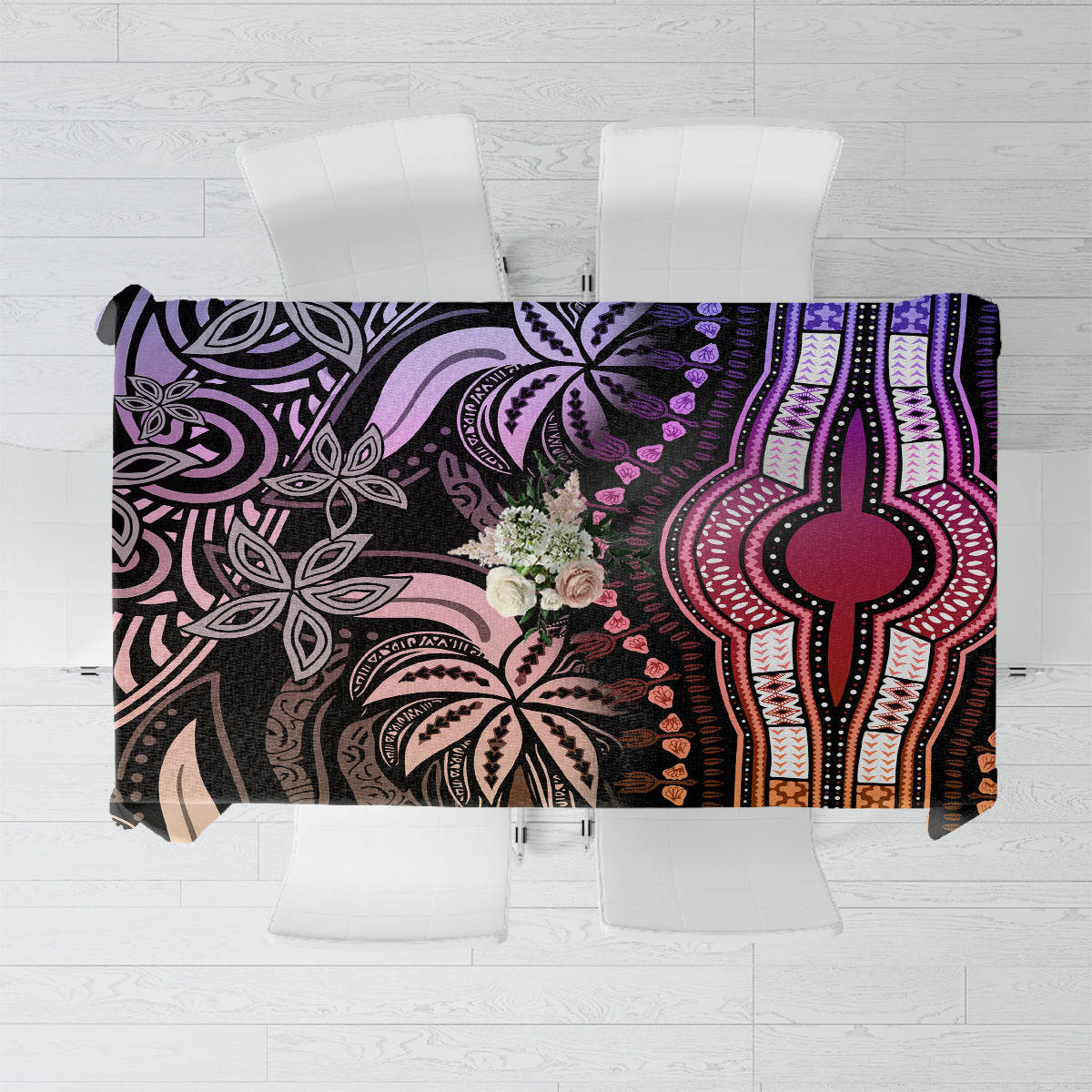 Polynesia Dashiki Tablecloth Polynesia and Africa Traditional Special Together Pastel - Wonder Print Shop