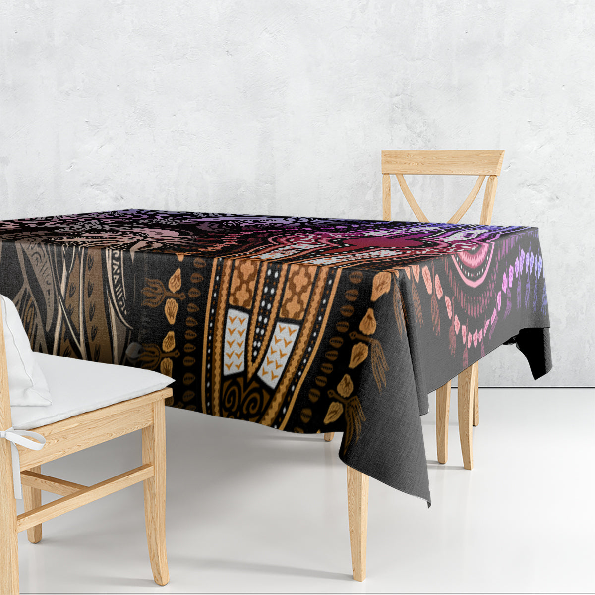 Polynesia Dashiki Tablecloth Polynesia and Africa Traditional Special Together Pastel - Wonder Print Shop