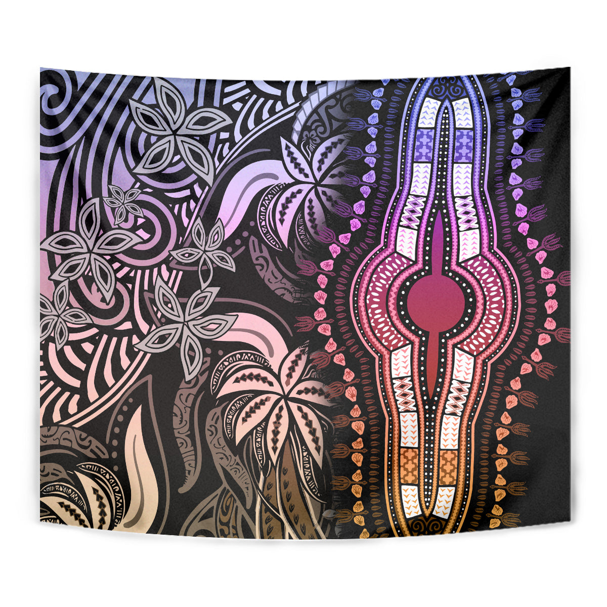 Polynesia Dashiki Tapestry Polynesia and Africa Traditional Special Together Pastel - Wonder Print Shop