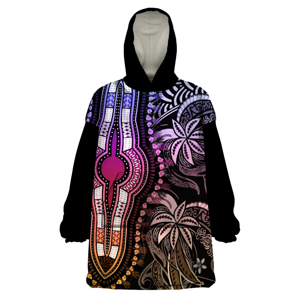 Polynesia Dashiki Wearable Blanket Hoodie Polynesia and Africa Traditional Special Together Pastel - Wonder Print Shop