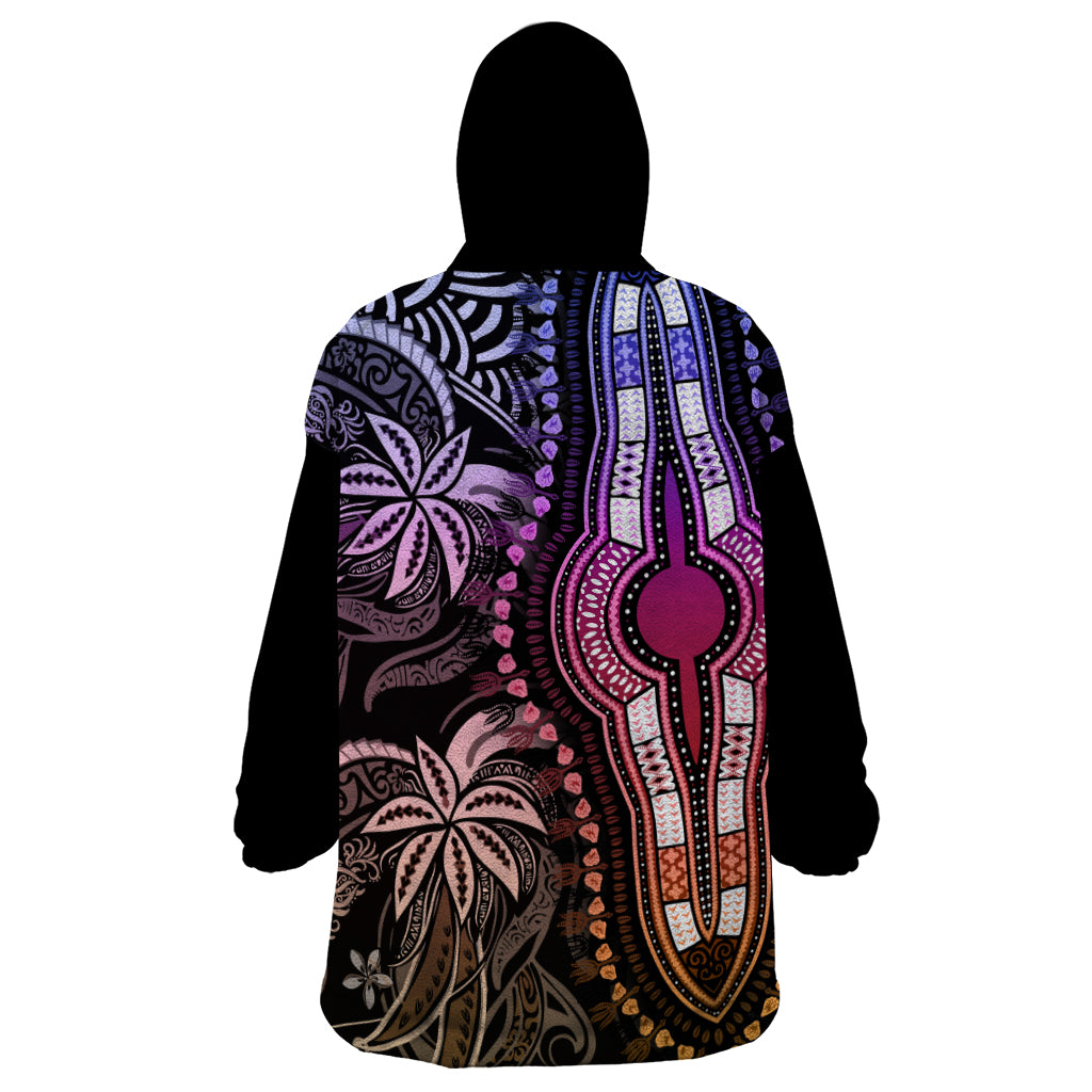 Polynesia Dashiki Wearable Blanket Hoodie Polynesia and Africa Traditional Special Together Pastel - Wonder Print Shop