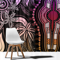 Polynesia Dashiki Window Curtain Polynesia and Africa Traditional Special Together Pastel - Wonder Print Shop