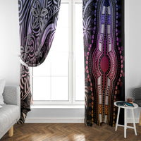 Polynesia Dashiki Window Curtain Polynesia and Africa Traditional Special Together Pastel - Wonder Print Shop