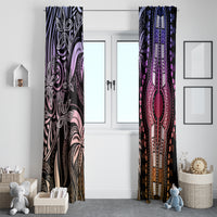 Polynesia Dashiki Window Curtain Polynesia and Africa Traditional Special Together Pastel - Wonder Print Shop