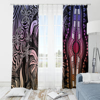 Polynesia Dashiki Window Curtain Polynesia and Africa Traditional Special Together Pastel - Wonder Print Shop
