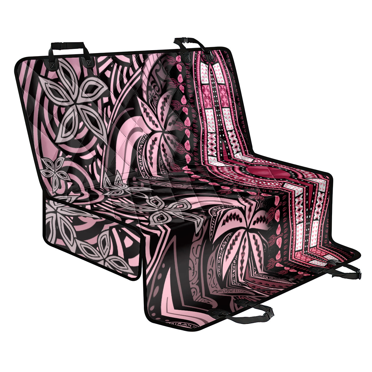 Polynesia Dashiki Back Car Seat Cover Polynesia and Africa Traditional Special Together Pink LT9 - Wonder Print Shop