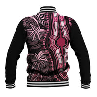 Polynesia Dashiki Baseball Jacket Polynesia and Africa Traditional Special Together Pink LT9 - Wonder Print Shop