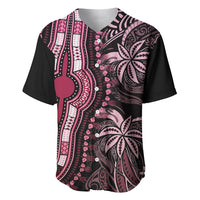 Polynesia Dashiki Baseball Jersey Polynesia and Africa Traditional Special Together Pink LT9 - Wonder Print Shop