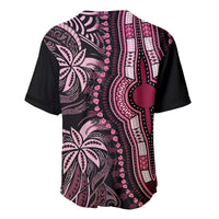 Polynesia Dashiki Baseball Jersey Polynesia and Africa Traditional Special Together Pink LT9 - Wonder Print Shop