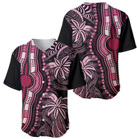 Polynesia Dashiki Baseball Jersey Polynesia and Africa Traditional Special Together Pink LT9 - Wonder Print Shop