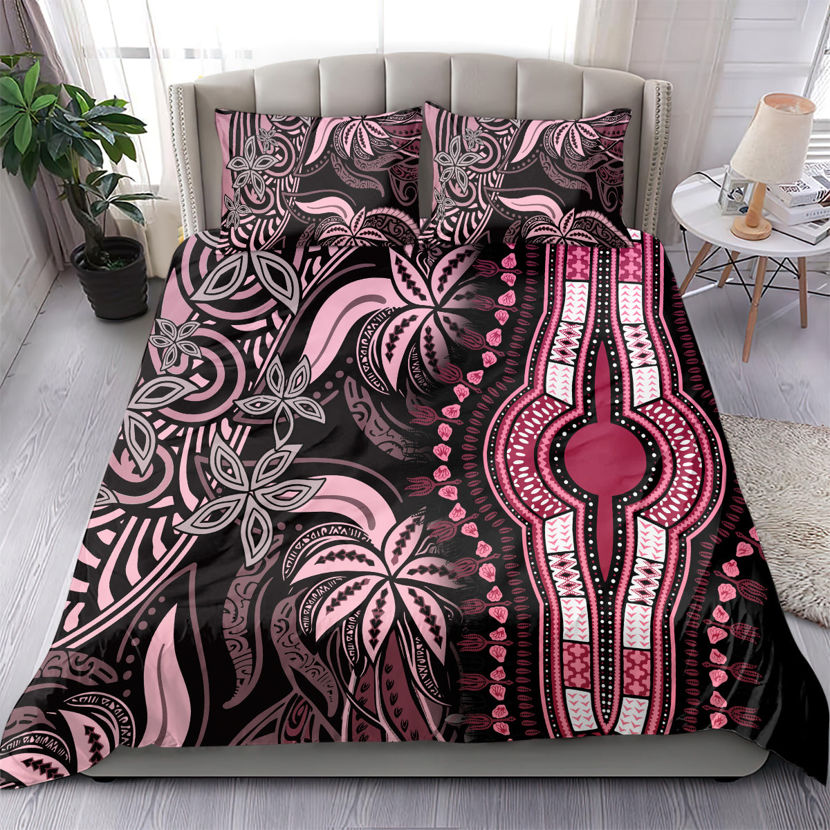 Polynesia Dashiki Bedding Set Polynesia and Africa Traditional Special Together Pink LT9 - Wonder Print Shop