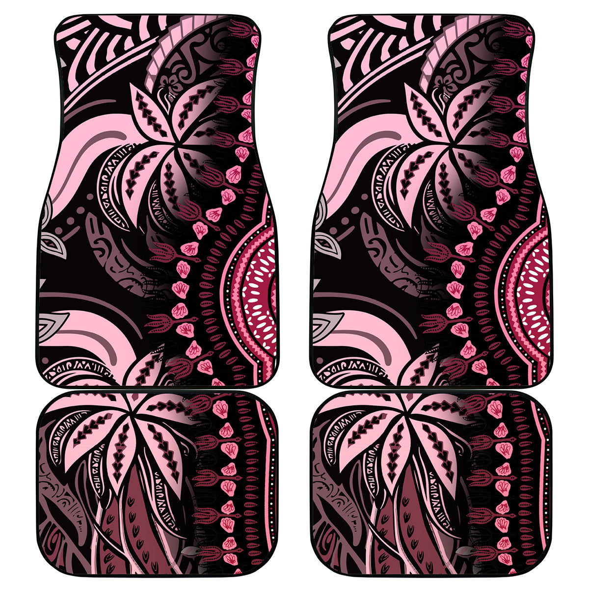 Polynesia Dashiki Car Mats Polynesia and Africa Traditional Special Together Pink LT9 - Wonder Print Shop