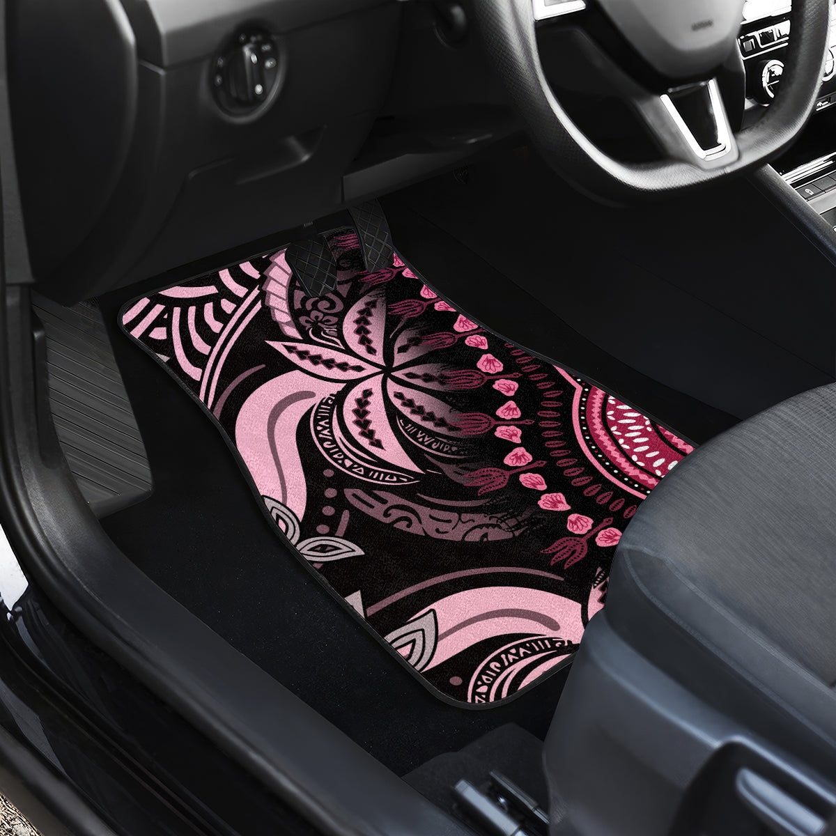 Polynesia Dashiki Car Mats Polynesia and Africa Traditional Special Together Pink LT9 - Wonder Print Shop