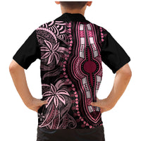 Polynesia Dashiki Family Matching Mermaid Dress and Hawaiian Shirt Polynesia and Africa Traditional Special Together Pink LT9 - Wonder Print Shop